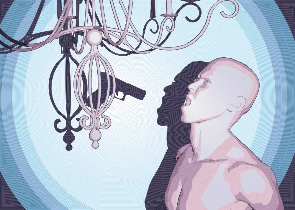 The missing gun is facing me