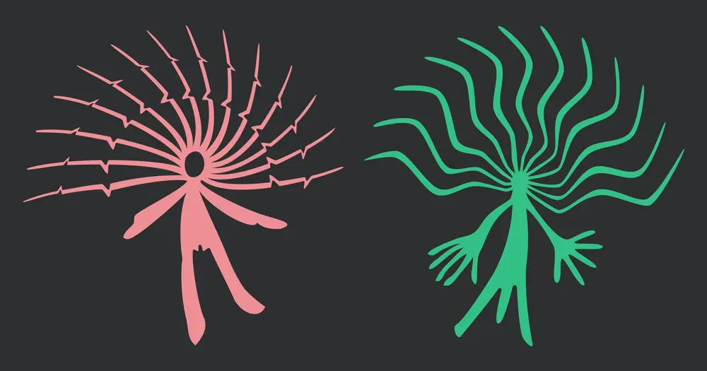 Two figures that are the N'Dhala people calender