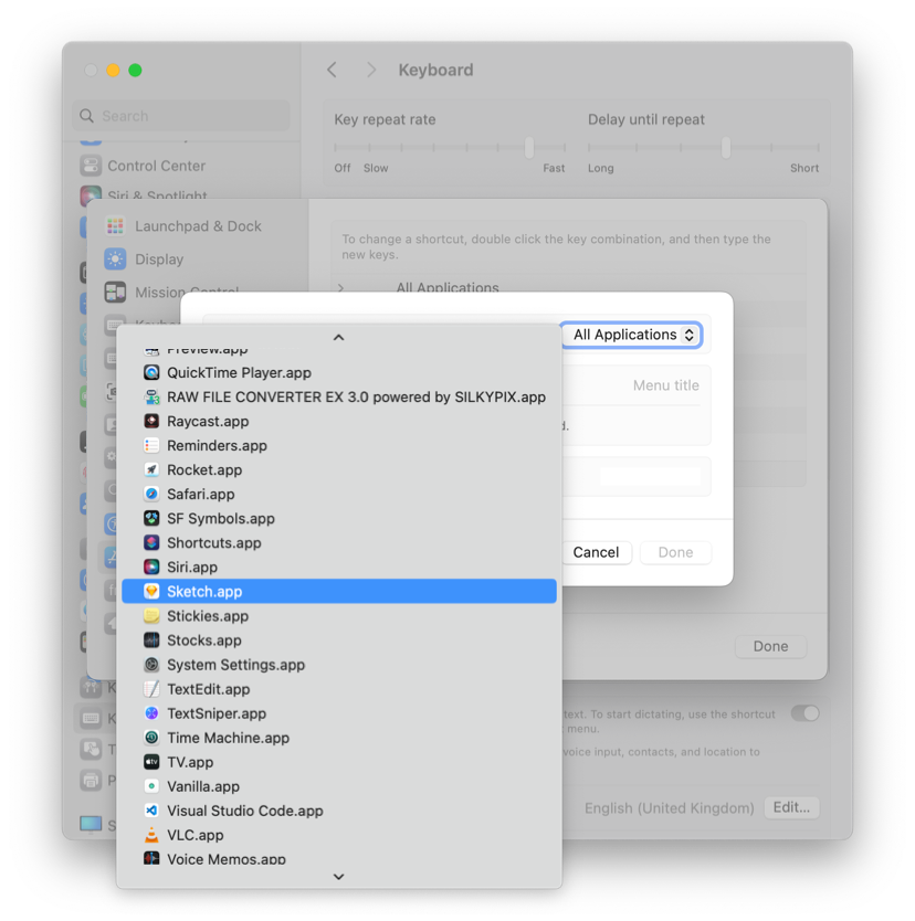 Make the shortcut specific by selecting an app