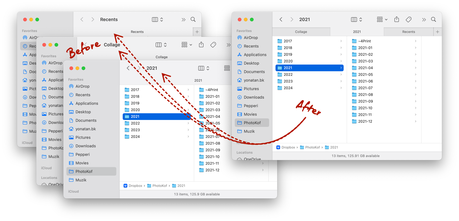 Image of the Merge All Windows command in action